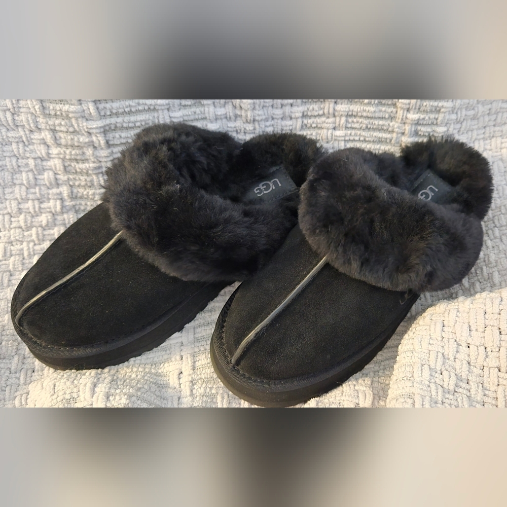 UGG Women's Disquette Platform Slippers - BLACK